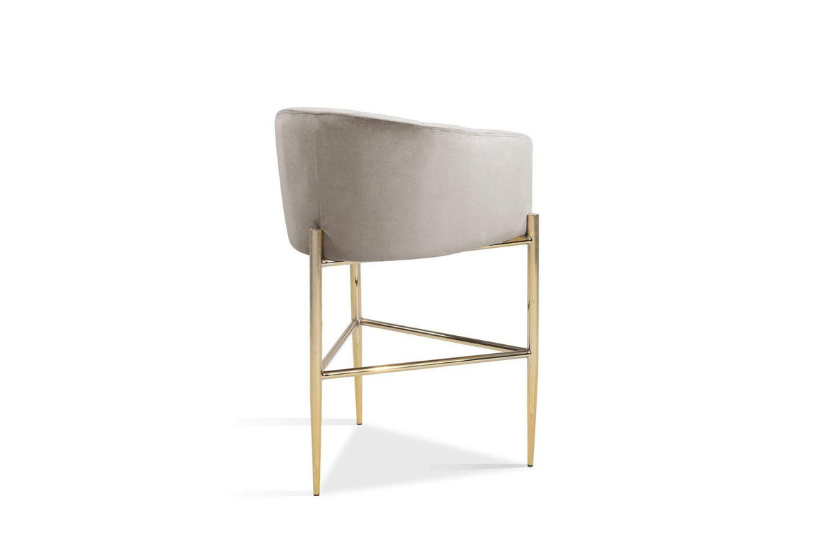 Iconic Home Cyrene Velvet Bar Stool Chair Velvet Gold Base