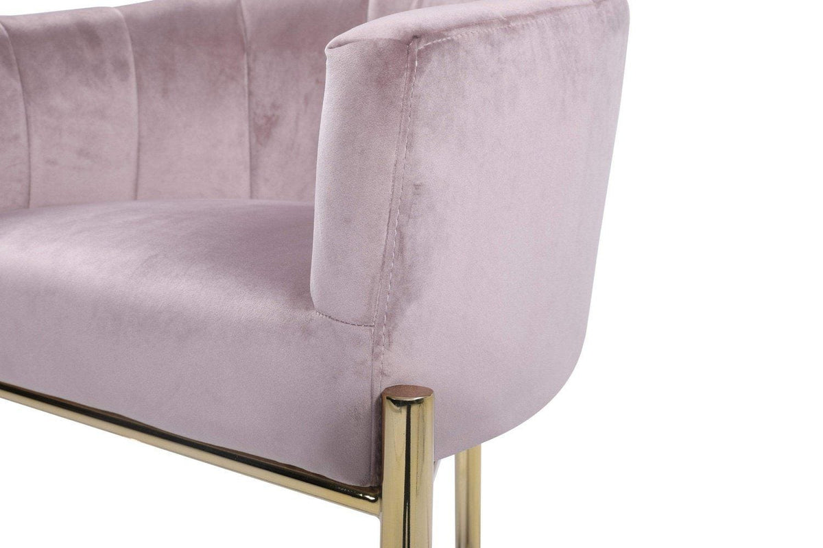 Iconic Home Cyrene Velvet Bar Stool Chair Velvet Gold Base
