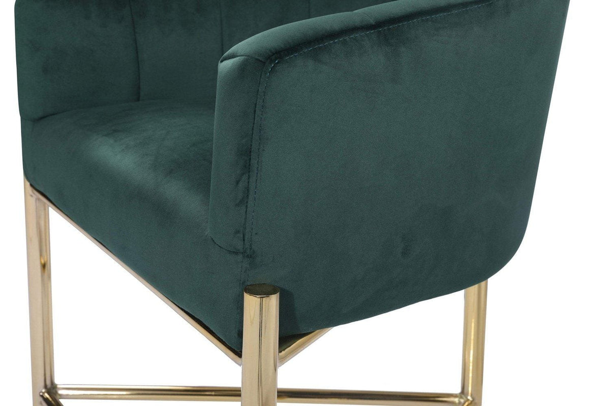 Iconic Home Cyrene Velvet Bar Stool Chair Velvet Gold Base