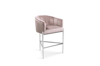 Iconic Home Cyrene Velvet Counter Stool Chair Chrome Base