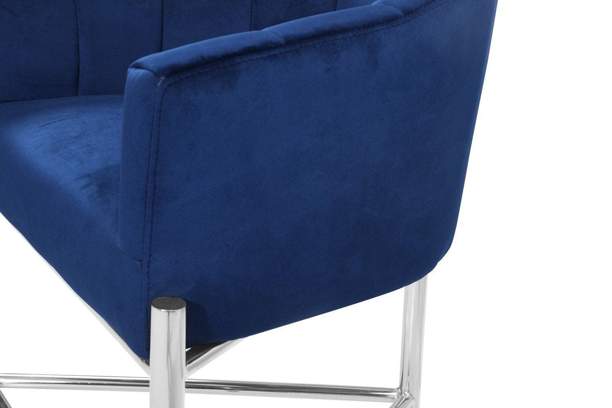Iconic Home Cyrene Velvet Counter Stool Chair Chrome Base