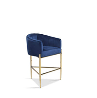Iconic Home Cyrene Velvet Counter Stool Chair Gold Base