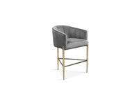 Iconic Home Cyrene Velvet Counter Stool Chair Gold Base