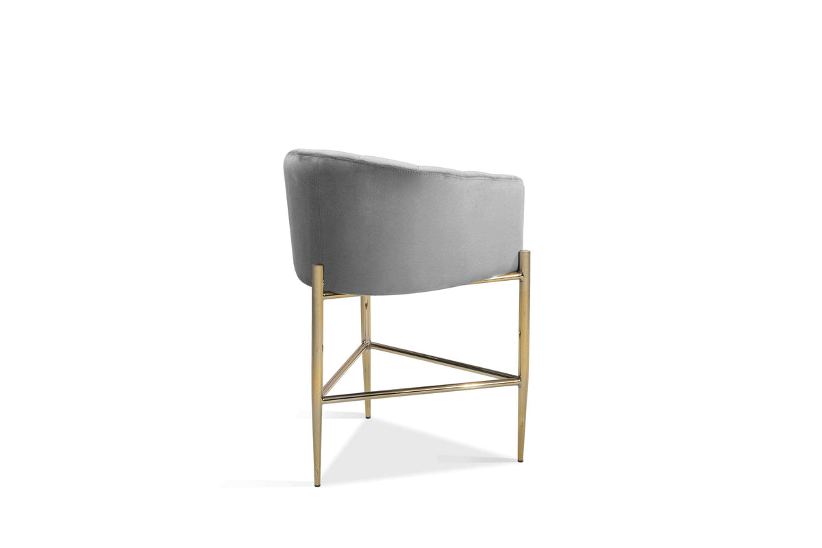 Iconic Home Cyrene Velvet Counter Stool Chair Gold Base