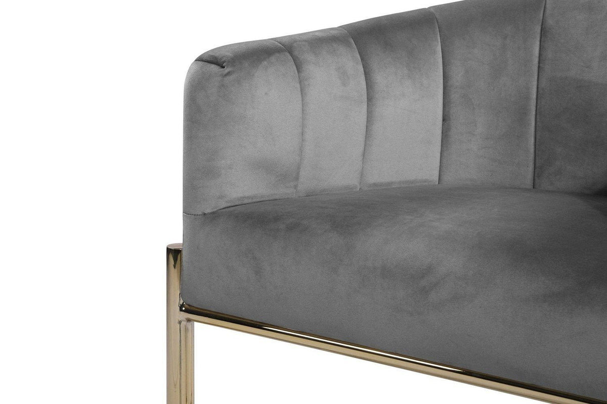 Iconic Home Cyrene Velvet Counter Stool Chair Gold Base