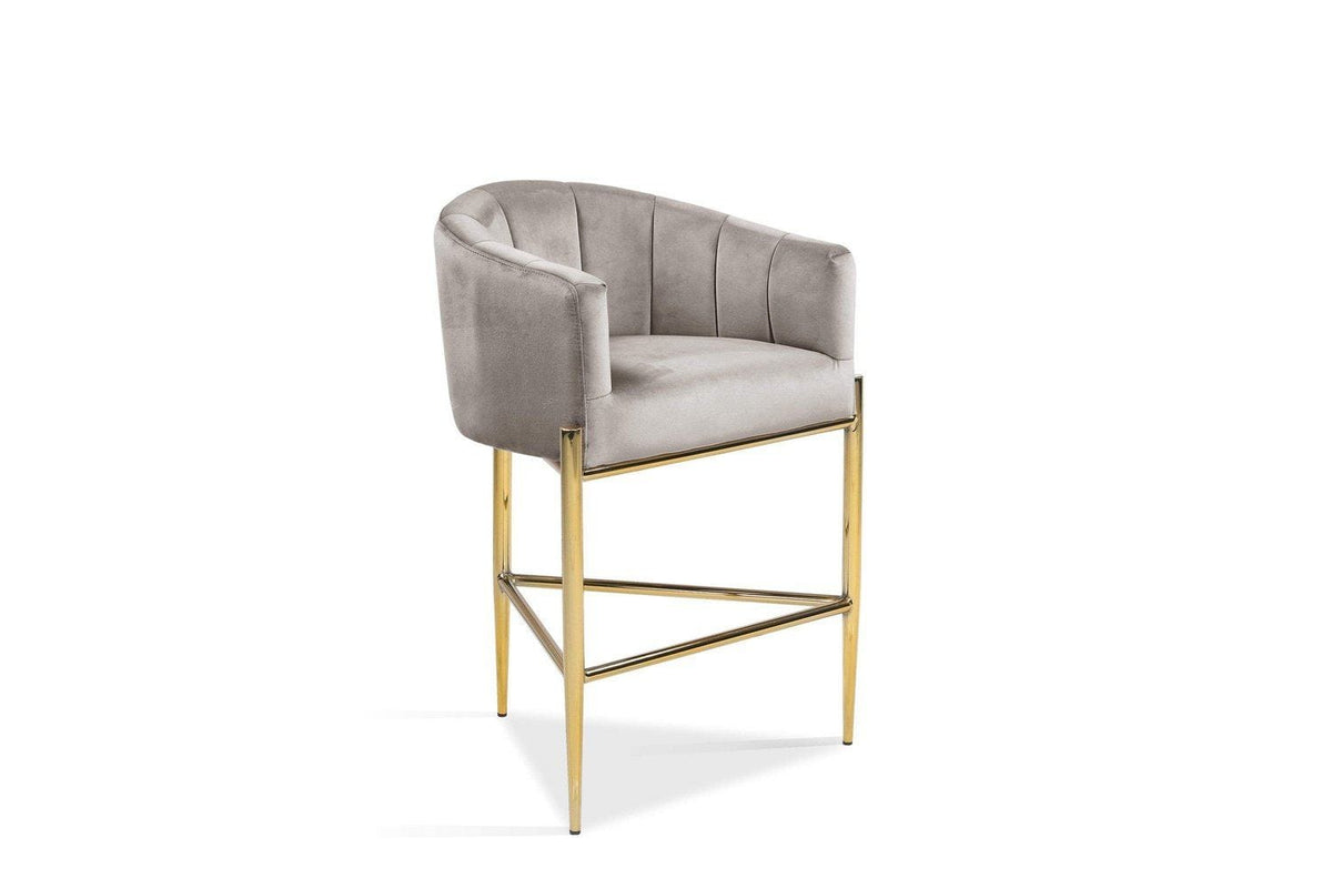 Iconic Home Cyrene Velvet Counter Stool Chair Gold Base