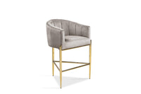 Iconic Home Cyrene Velvet Counter Stool Chair Gold Base
