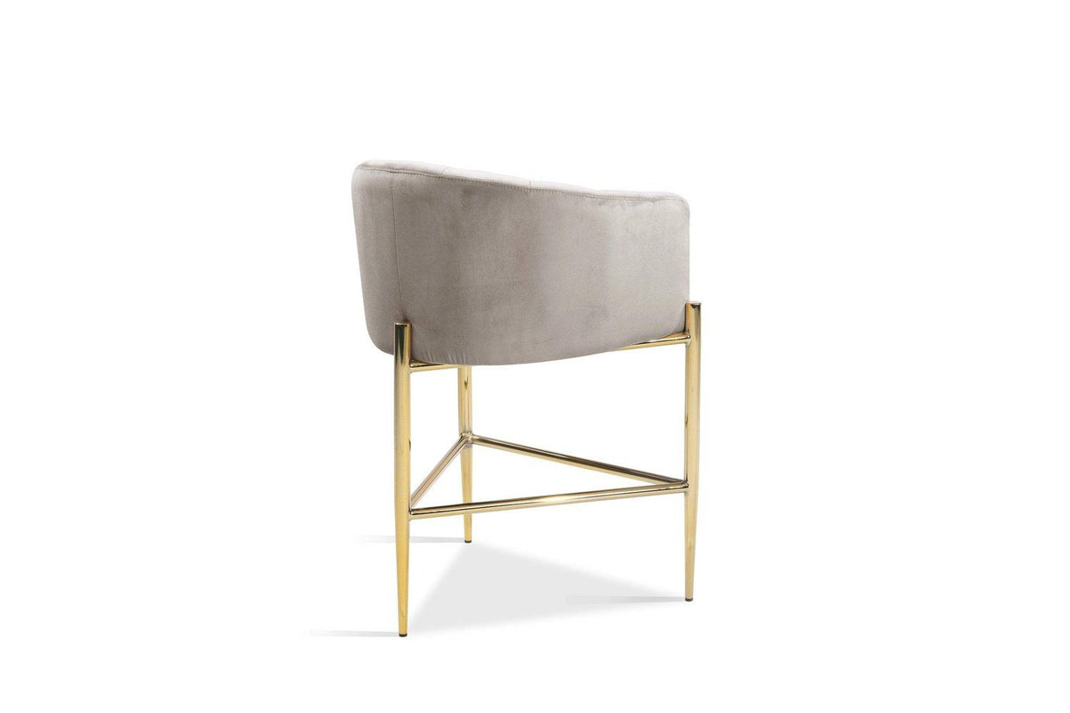 Iconic Home Cyrene Velvet Counter Stool Chair Gold Base