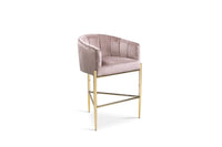 Iconic Home Cyrene Velvet Counter Stool Chair Gold Base