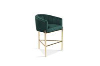 Iconic Home Cyrene Velvet Counter Stool Chair Gold Base