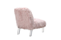 Iconic Home Fabio Faux Fur Accent Side Chair Acrylic Legs