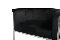 Iconic Home Finley Velvet Bar Stool Chair Chrome Base
