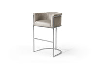 Iconic Home Finley Velvet Bar Stool Chair Chrome Base