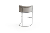 Iconic Home Finley Velvet Bar Stool Chair Chrome Base
