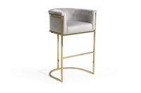 Iconic Home Finley Velvet Bar Stool Chair Gold Base