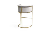 Iconic Home Finley Velvet Bar Stool Chair Gold Base