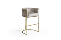 Iconic Home Finley Velvet Bar Stool Chair Gold Base