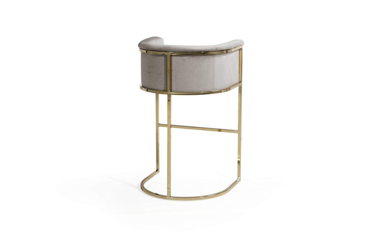 Iconic Home Finley Velvet Bar Stool Chair Gold Base