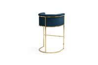 Iconic Home Finley Velvet Bar Stool Chair Gold Base