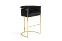 Iconic Home Finley Velvet Bar Stool Chair Gold Base
