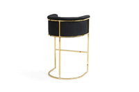 Iconic Home Finley Velvet Bar Stool Chair Gold Base