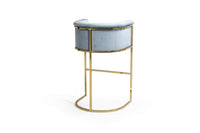Iconic Home Finley Velvet Bar Stool Chair Gold Base