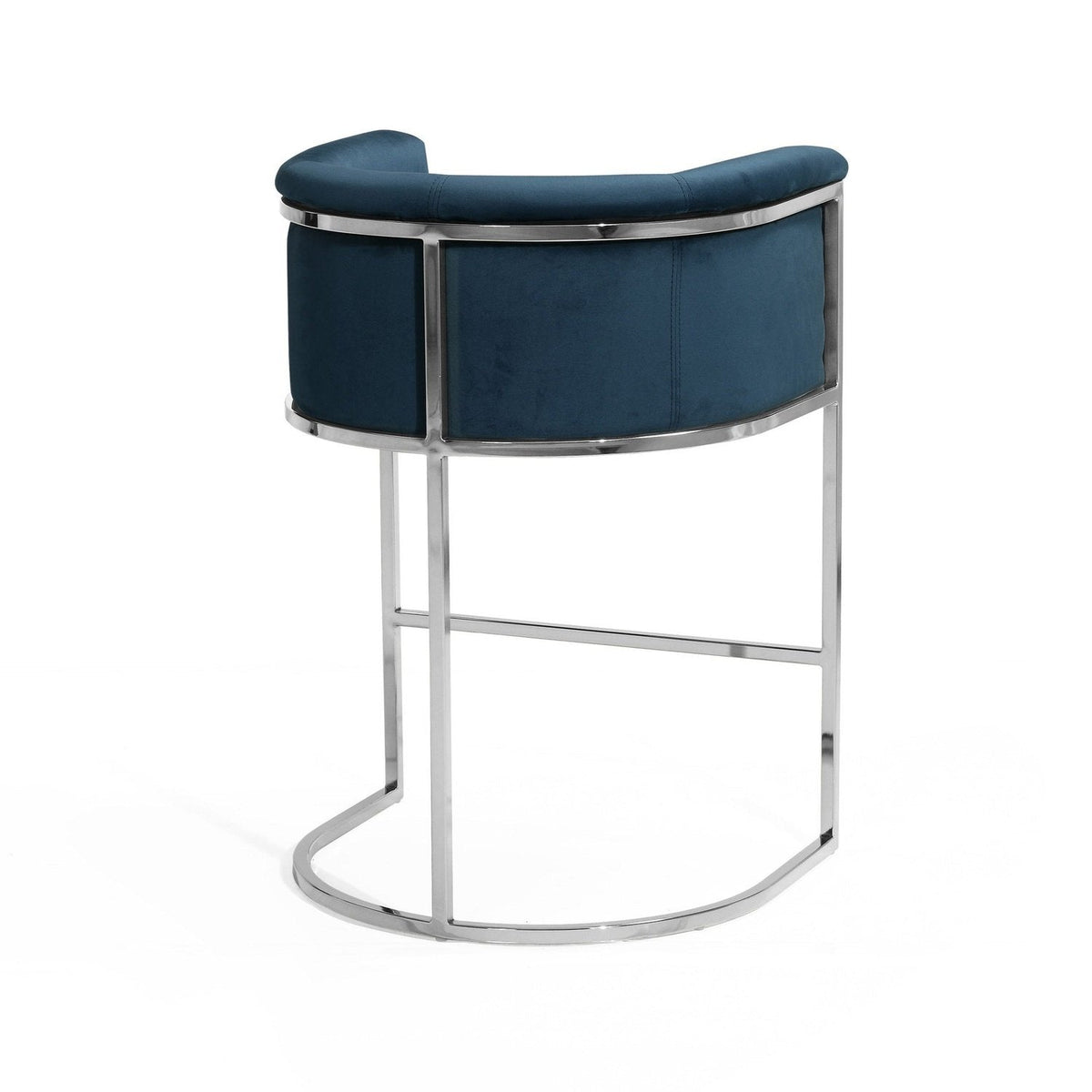 Iconic Home Finley Velvet Counter Stool Chair Chrome Base