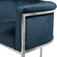 Iconic Home Finley Velvet Counter Stool Chair Chrome Base