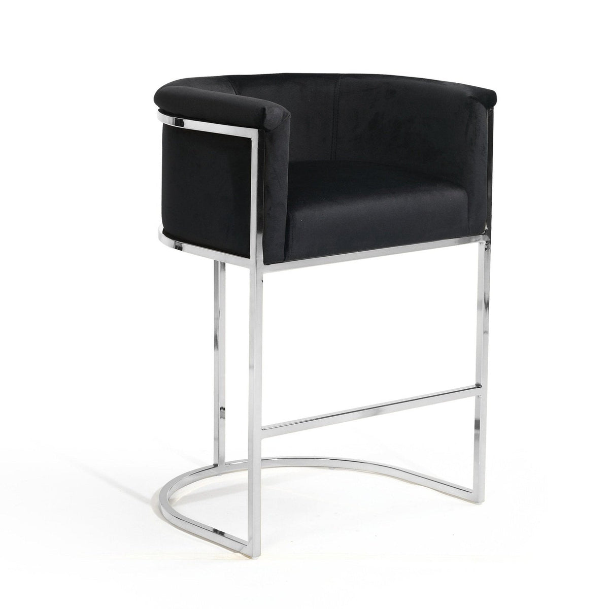 Iconic Home Finley Velvet Counter Stool Chair Chrome Base