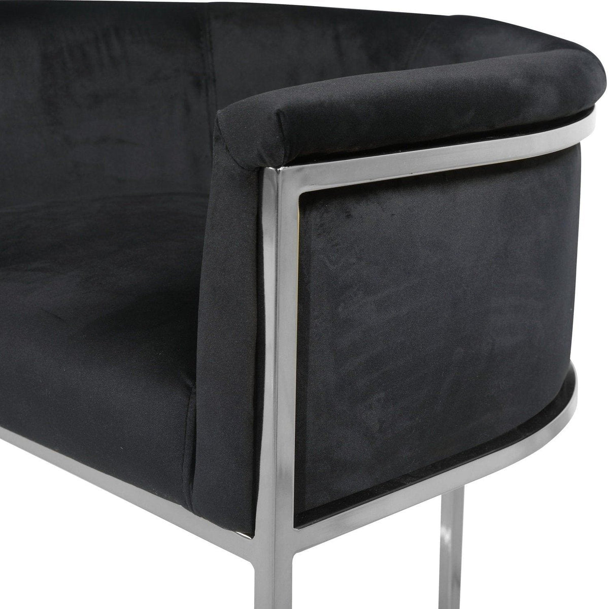 Iconic Home Finley Velvet Counter Stool Chair Chrome Base
