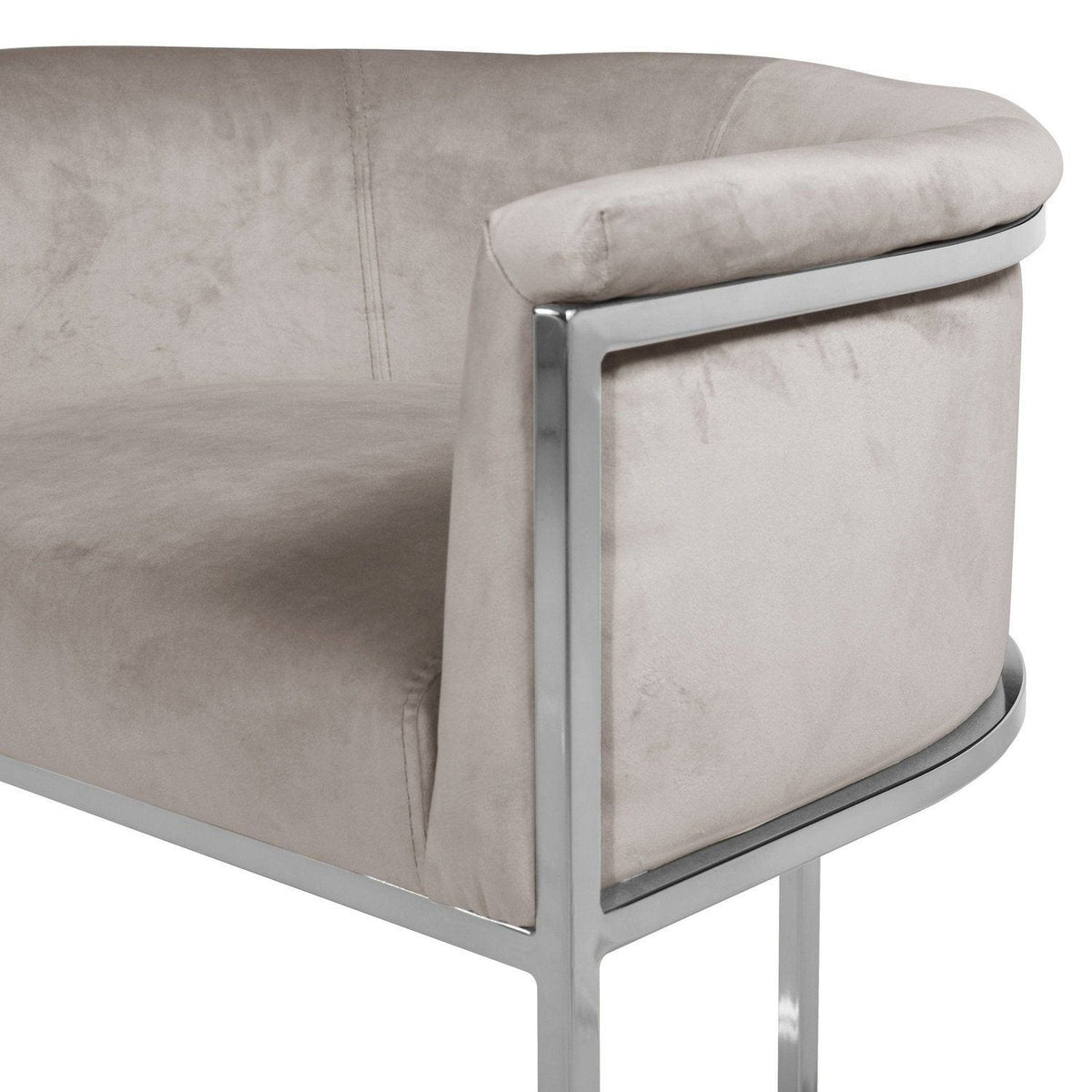 Iconic Home Finley Velvet Counter Stool Chair Chrome Base