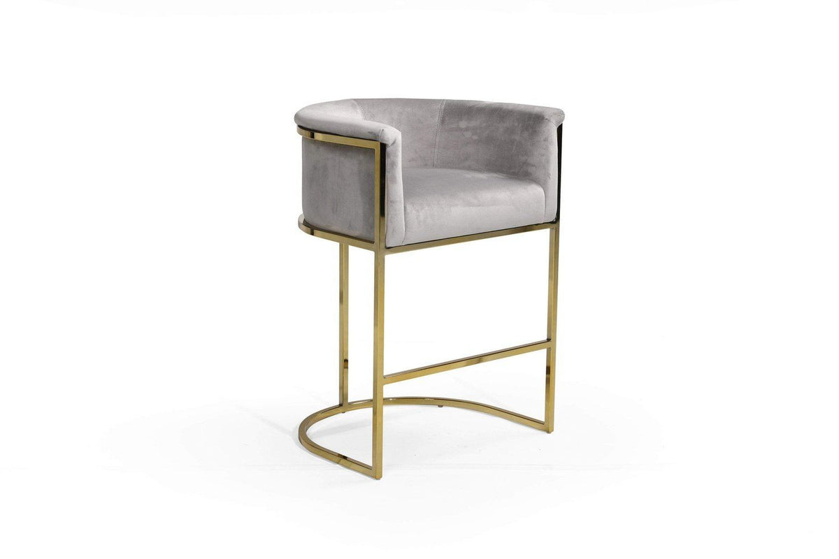 Iconic Home Finley Velvet Counter Stool Chair Gold Base