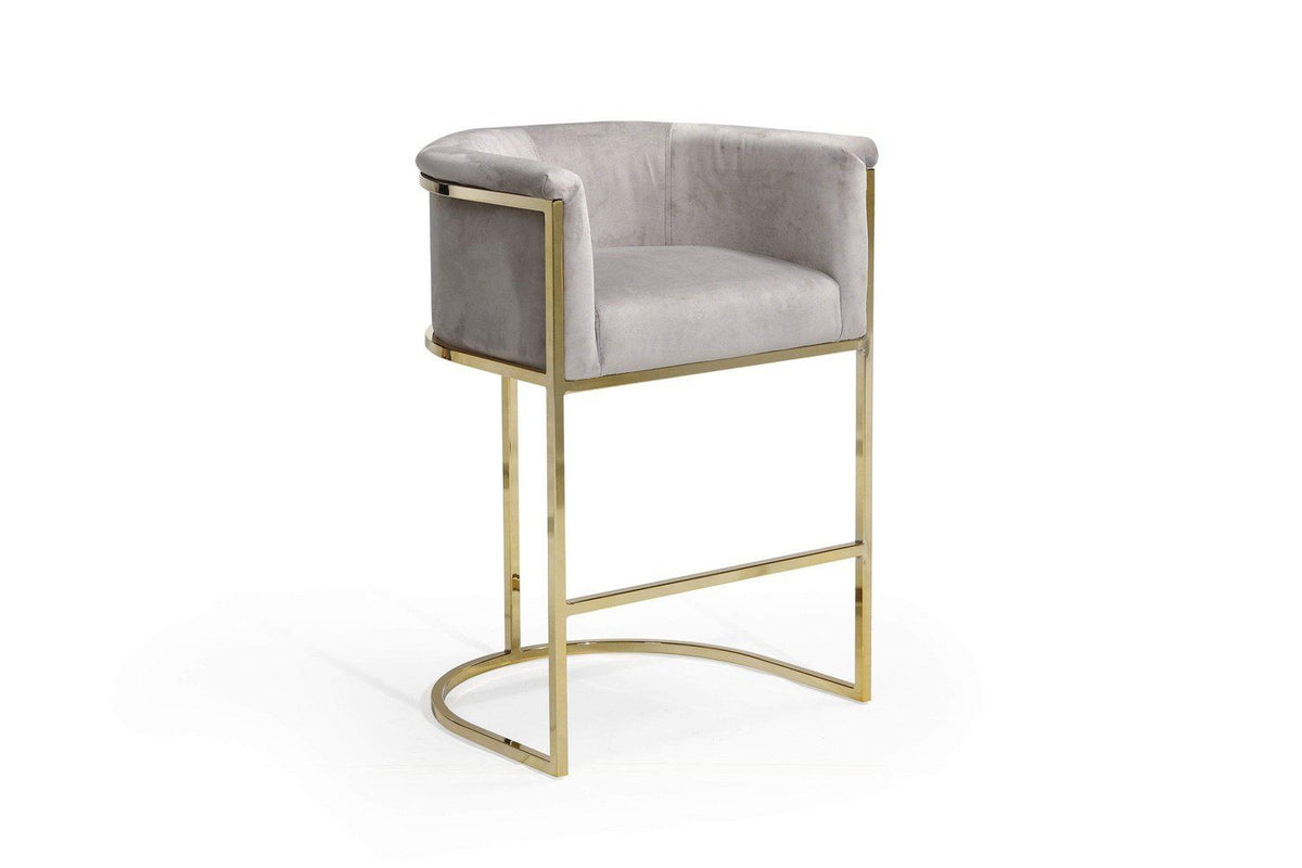 Iconic Home Finley Velvet Counter Stool Chair Gold Base