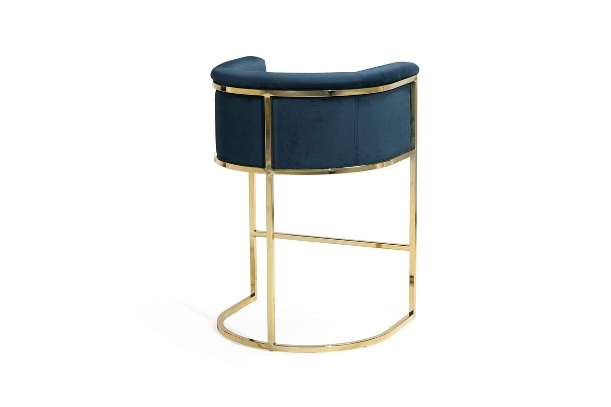 Iconic Home Finley Velvet Counter Stool Chair Gold Base