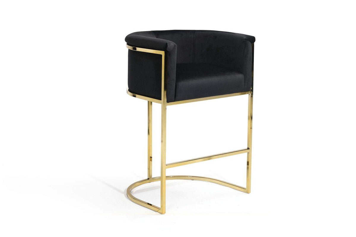 Iconic Home Finley Velvet Counter Stool Chair Gold Base