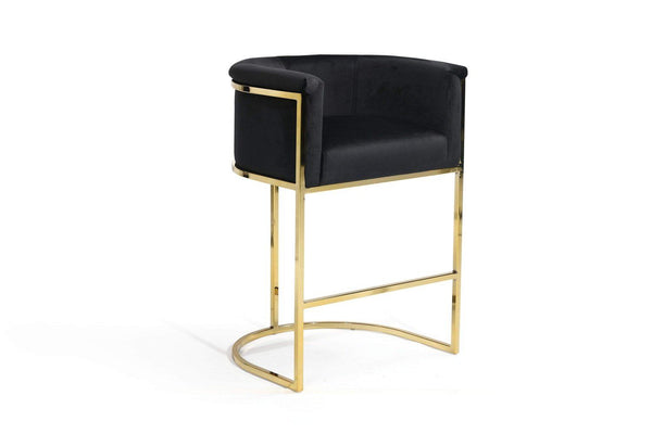 Iconic Home Finley Velvet Counter Stool Chair Gold Base