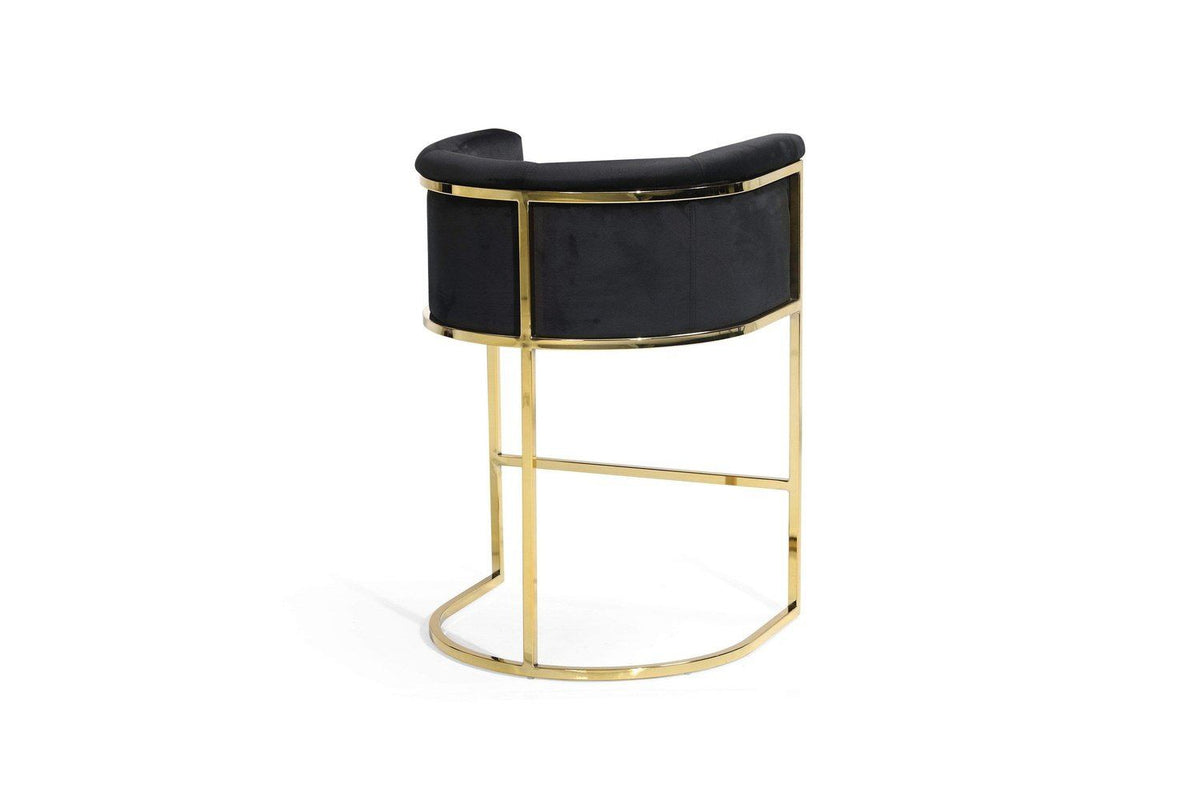 Iconic Home Finley Velvet Counter Stool Chair Gold Base