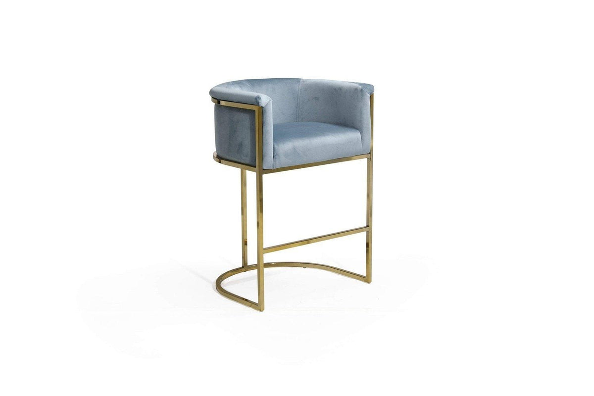 Iconic Home Finley Velvet Counter Stool Chair Gold Base