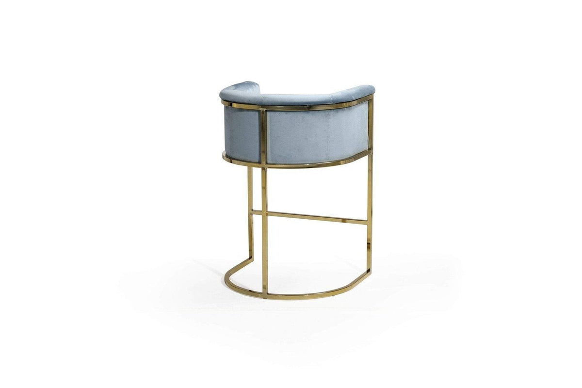 Iconic Home Finley Velvet Counter Stool Chair Gold Base