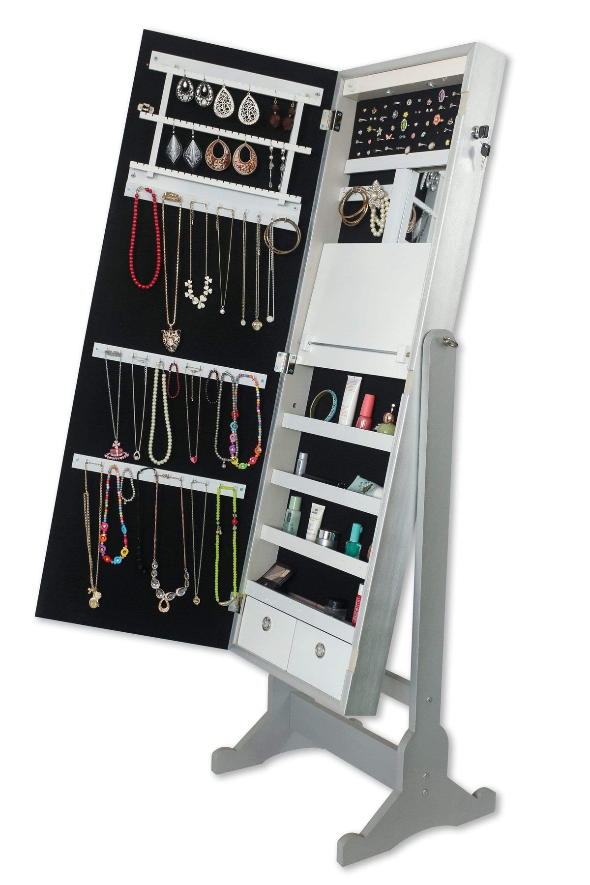 Iconic Home Glam Storage Armoire Cheval Mirror