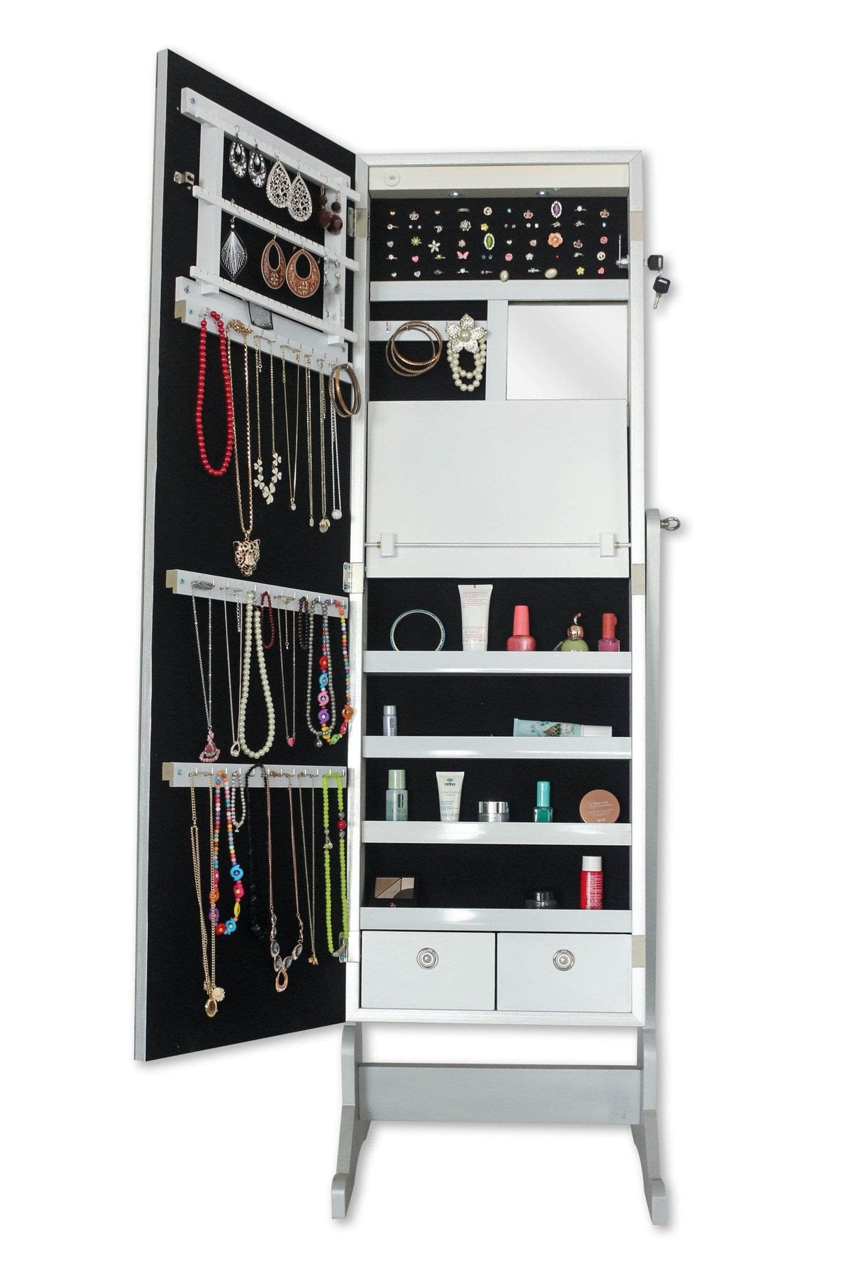 Iconic Home Glam Storage Armoire Cheval Mirror