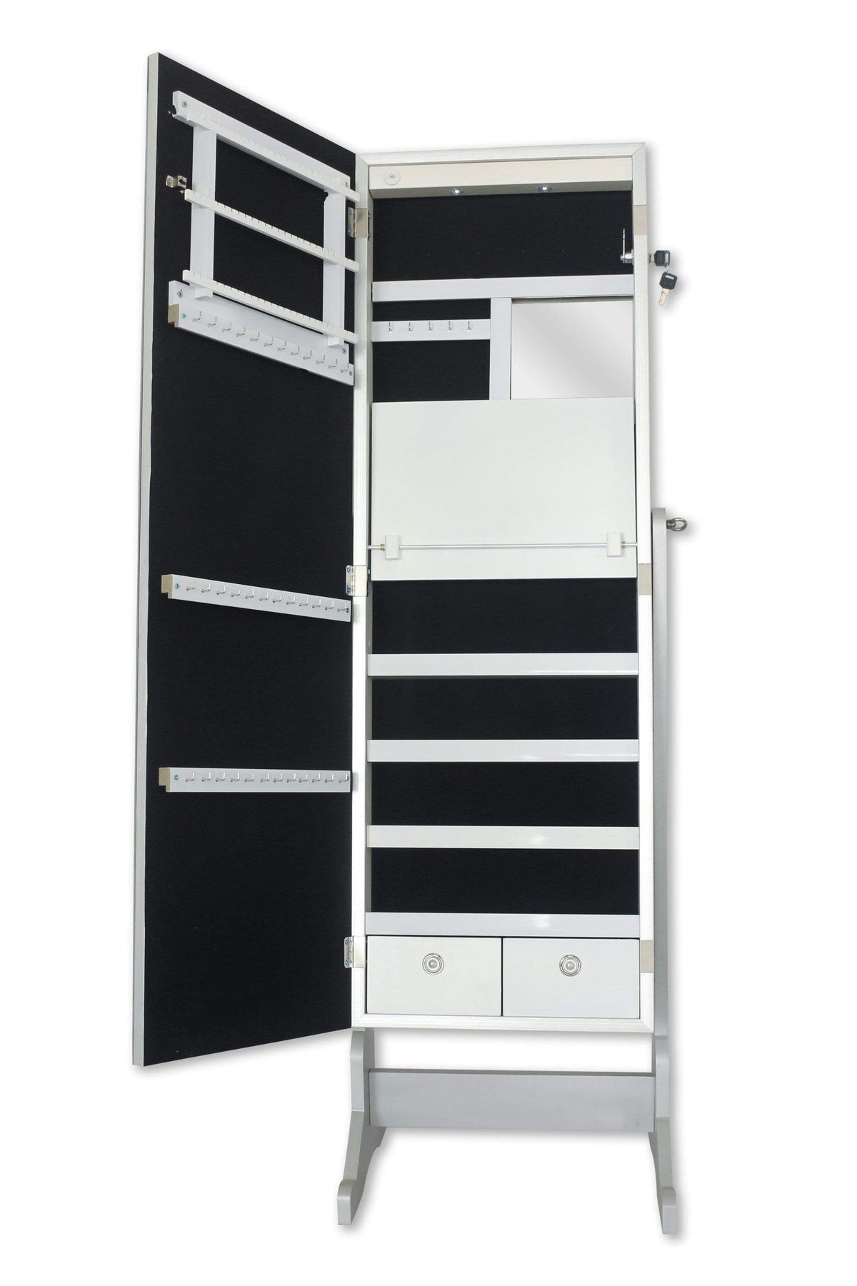 Iconic Home Glam Storage Armoire Cheval Mirror
