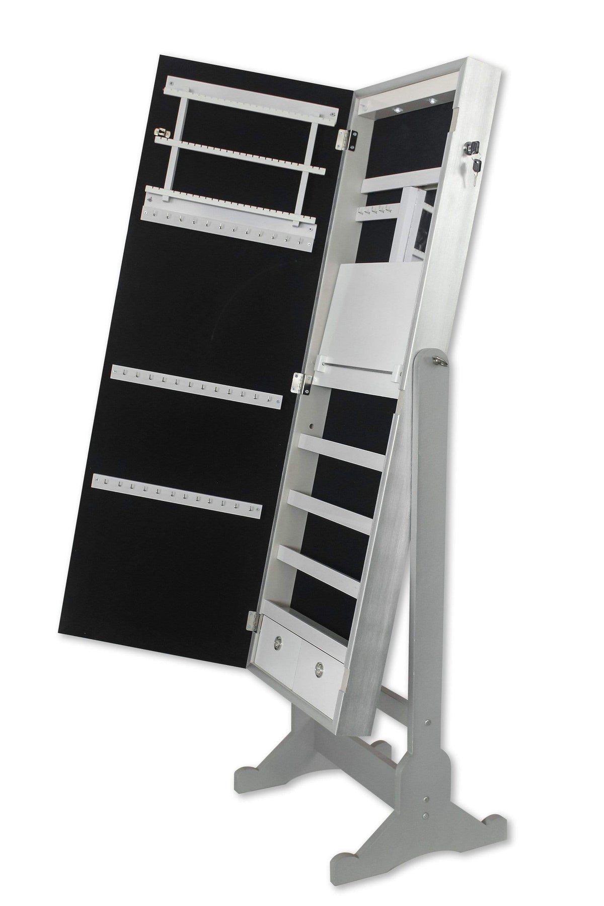 Iconic Home Glam Storage Armoire Cheval Mirror