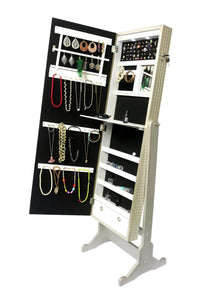 Iconic Home Glam Storage Armoire Cheval Mirror