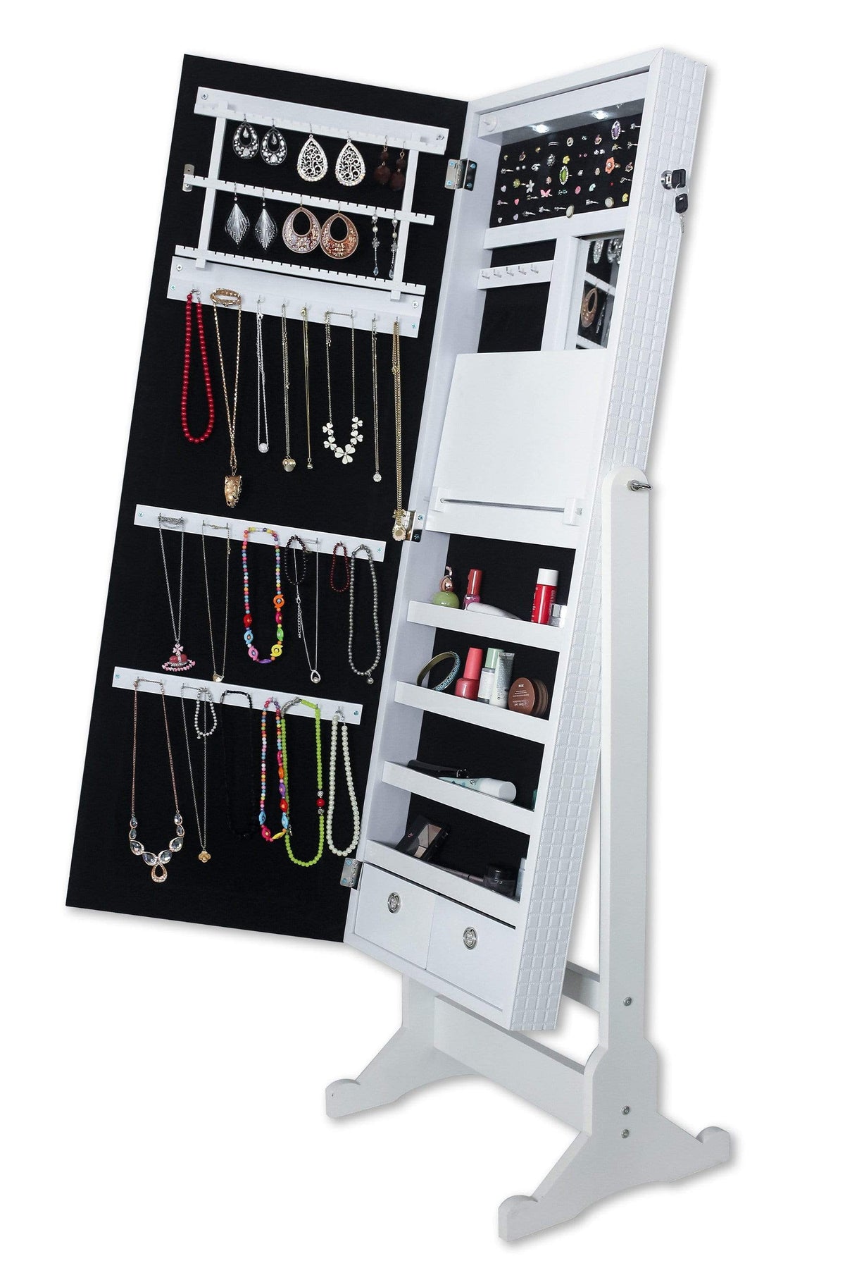 Iconic Home Glam Storage Armoire Cheval Mirror