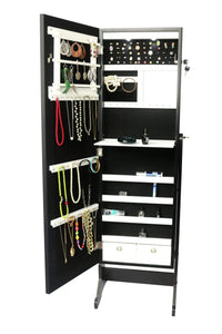Iconic Home Glam Storage Armoire Cheval Mirror