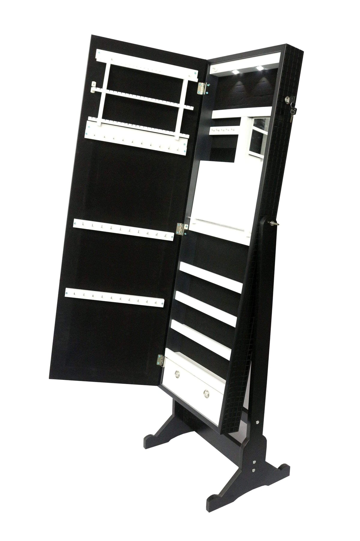Iconic Home Glam Storage Armoire Cheval Mirror
