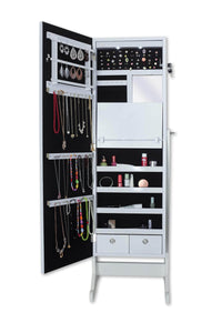 Iconic Home Glam Storage Armoire Cheval Mirror
