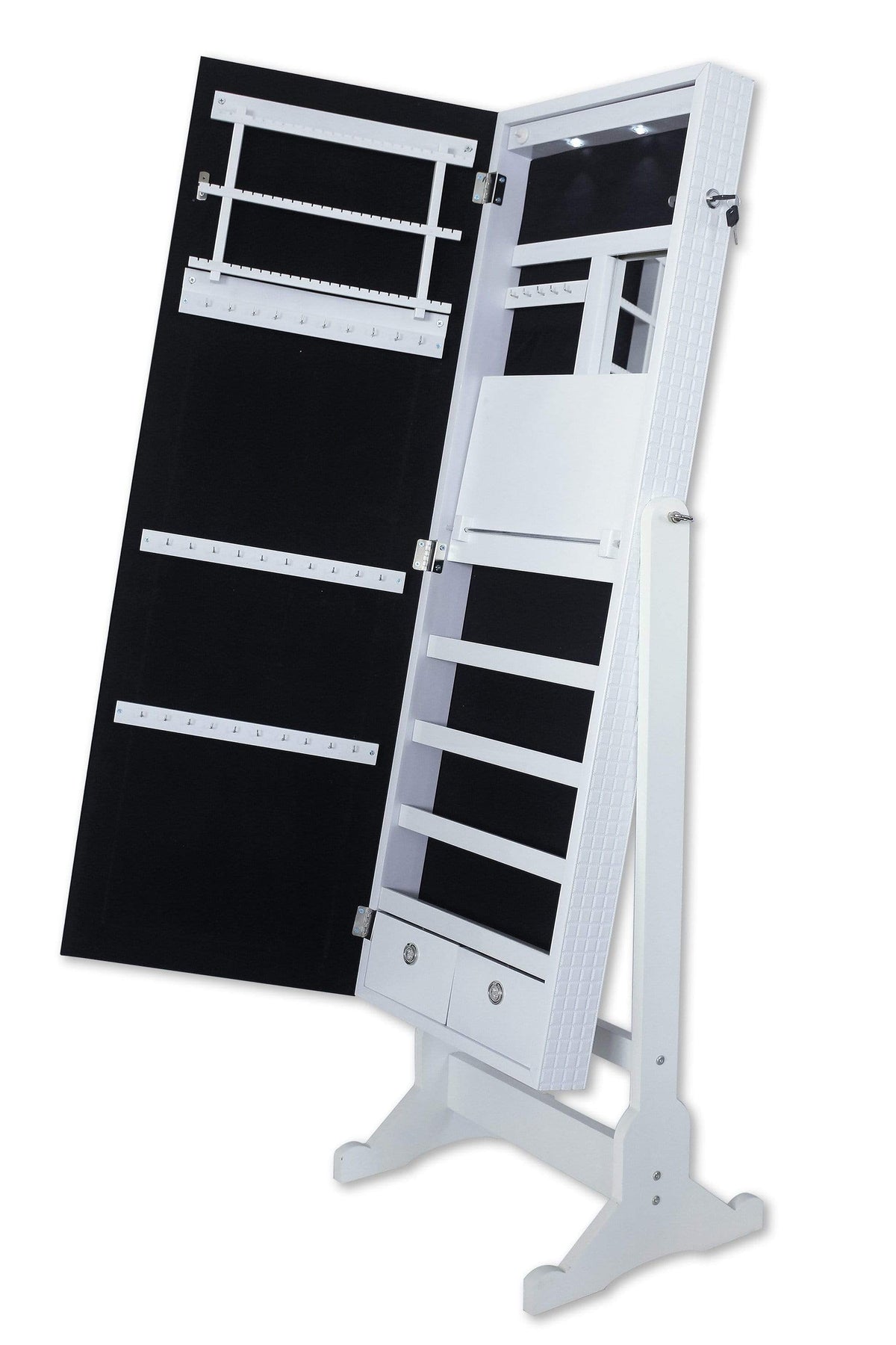 Iconic Home Glam Storage Armoire Cheval Mirror