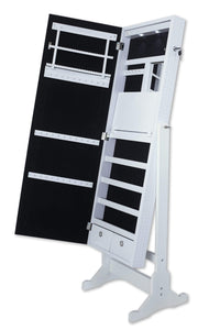 Iconic Home Glam Storage Armoire Cheval Mirror